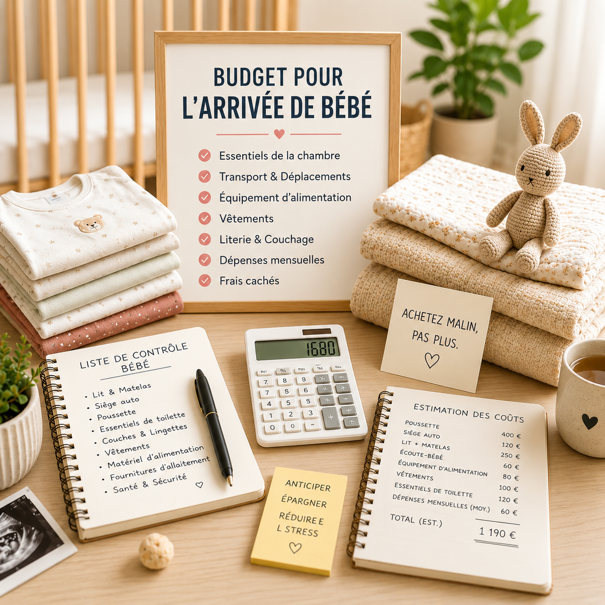 Budget pour l’arrivée de bébé avec liste des dépenses essentielles à prévoir