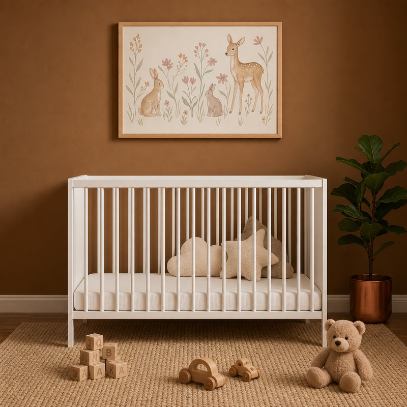 HUGO Lit Bébé Évolutif 120 x 60 cm en Bois Massif – Sommier Réglable 3 Hauteurs