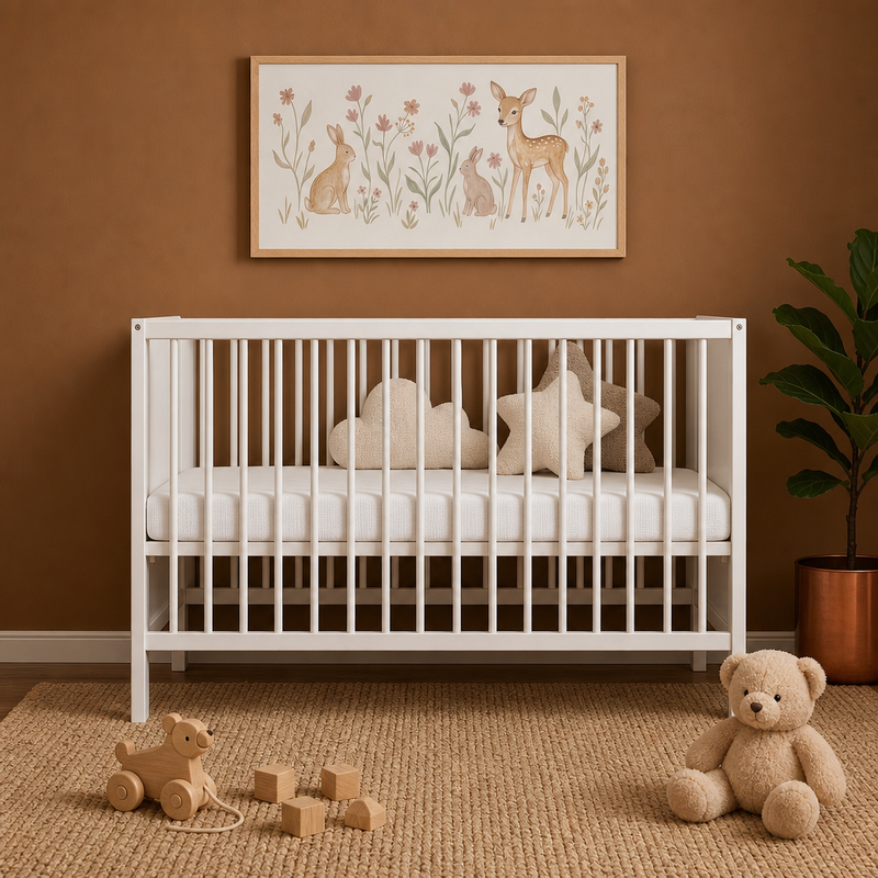HUGO Lit Bébé Évolutif 120 x 60 cm en Bois Massif – Sommier Réglable 3 Hauteurs