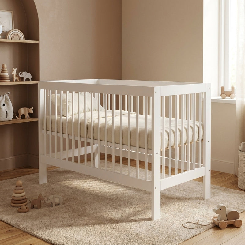 LUCA Lit Bébé Évolutif 120 x 60 cm – Bois Massif & Sommier Réglable 5 Hauteurs
