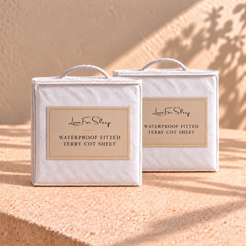 Lot De 2 Draps-Housses Imperméables En Coton Éponge Pour Lit Bébé