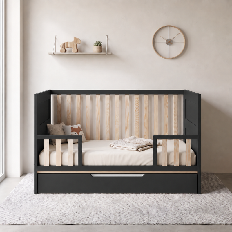 TUTTI Lit Bébé Évolutif Avec Tiroir 140x70cm