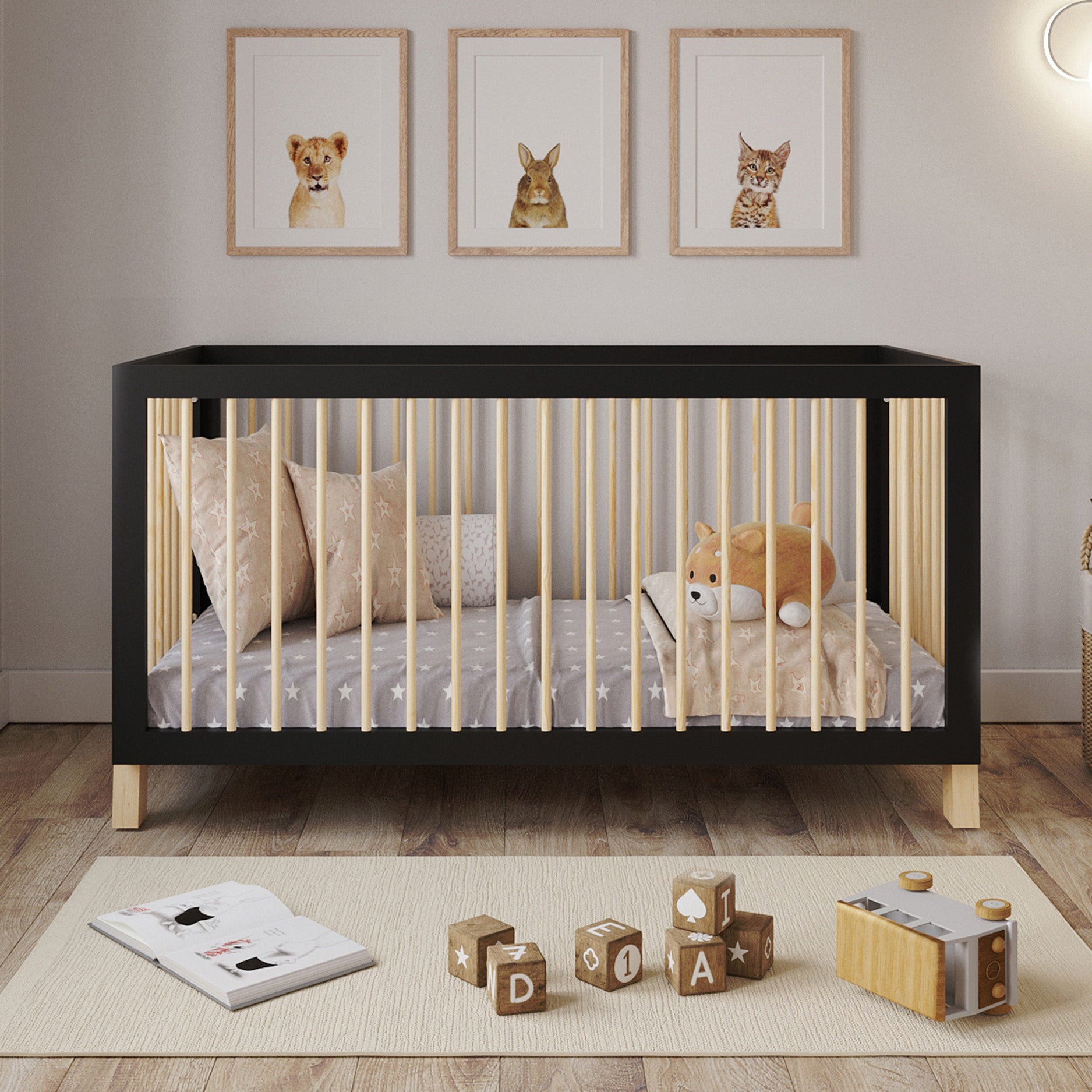 Love For Sleep baby Cot Bed Anthracite Pine ALEXANDER Cot Bed 140x70cm