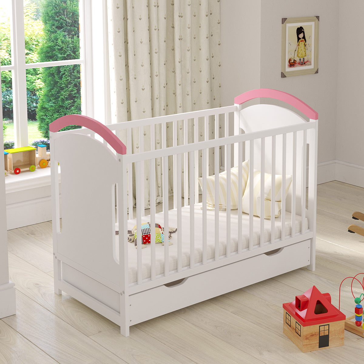 Love For Sleep baby Cot Bed AMIE Cot Bed 120x60cm with Drawer