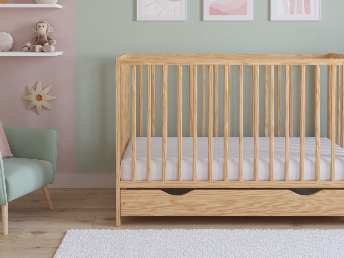 Love For Sleep baby Cot Bed ASHER Cot Bed 120x60cm with Drawer