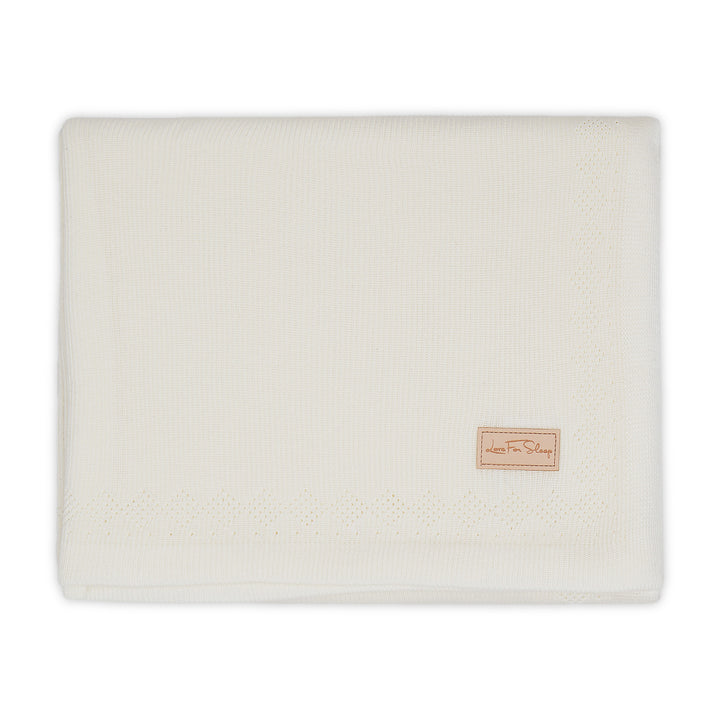 Love For Sleep baby Couverture pour bébé en bambou crème – Couverture tricotée ultra douce pour nouveau-né
