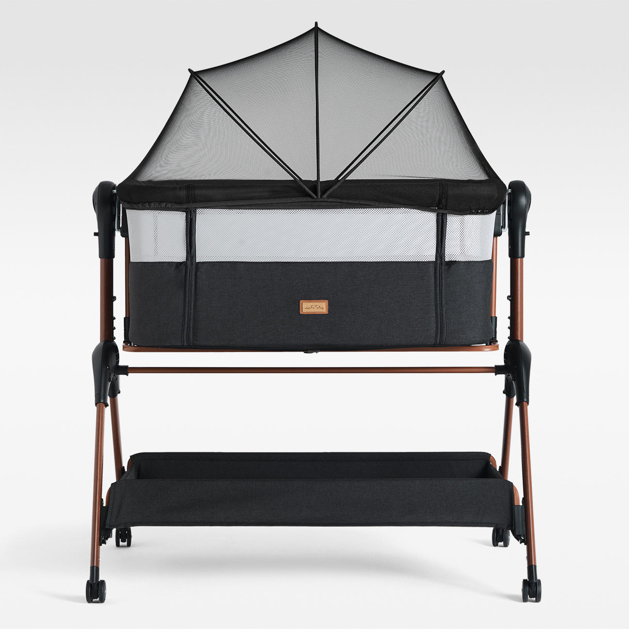 Love For Sleep baby Crib Black LULLABEE Bedside Crib with Mattress