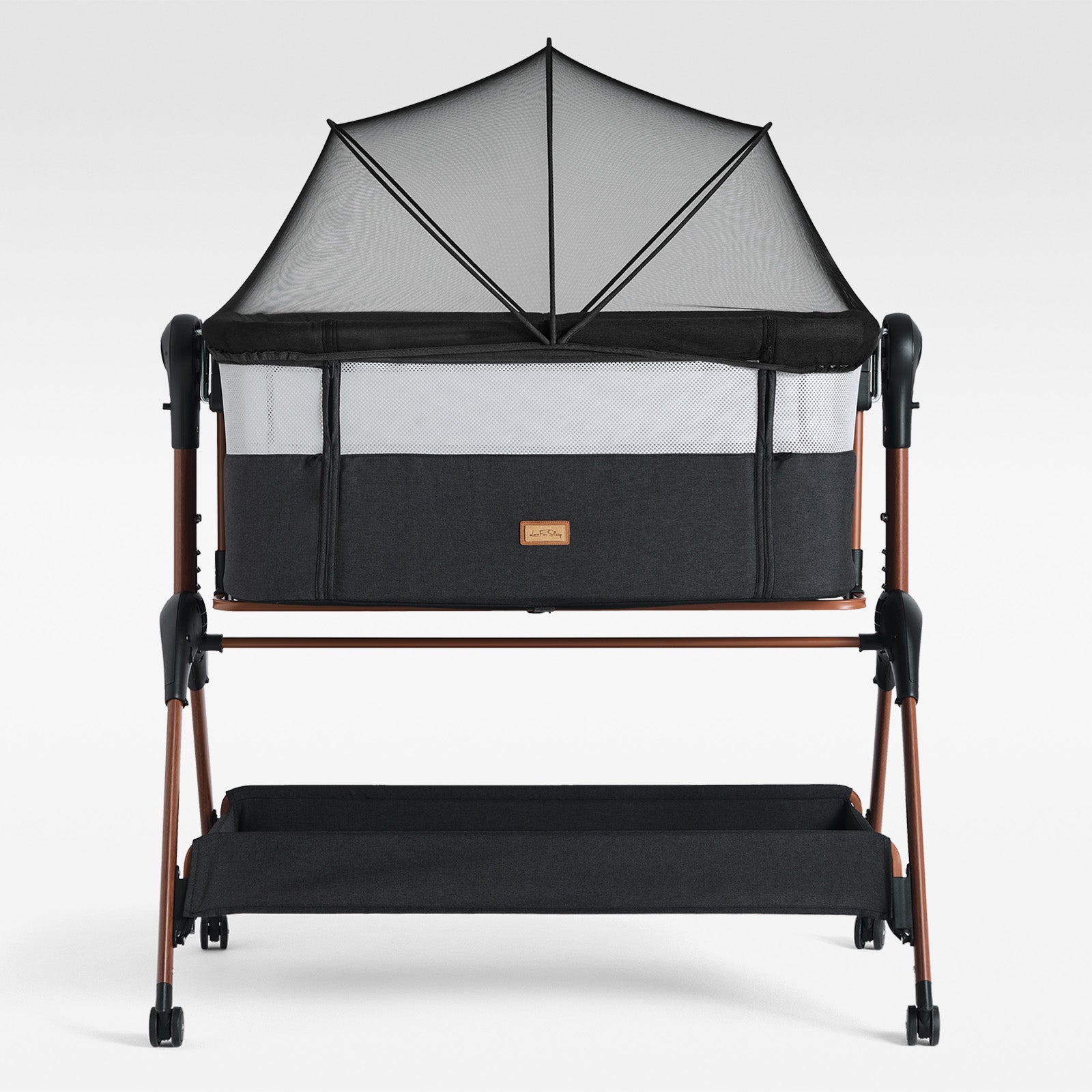 Lit bébé Love For Sleep Noir Berceau de chevet LULLABEE avec matelas