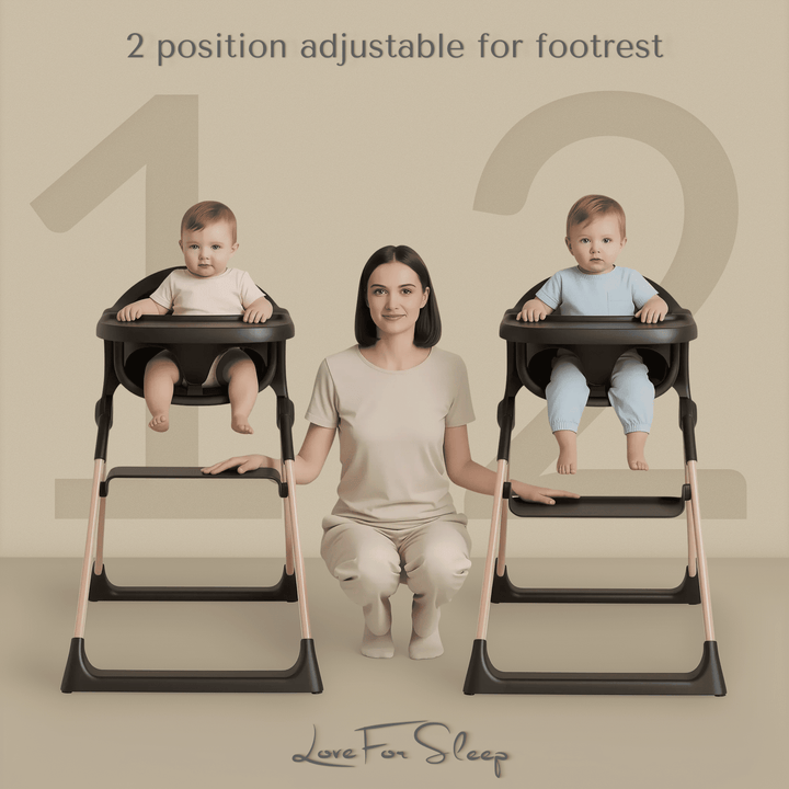 Chaise haute pliable pour bébé et tout-petit Love For Sleep avec plateau