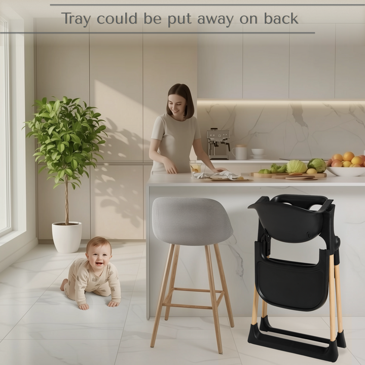 Chaise haute pliable pour bébé et tout-petit Love For Sleep avec plateau