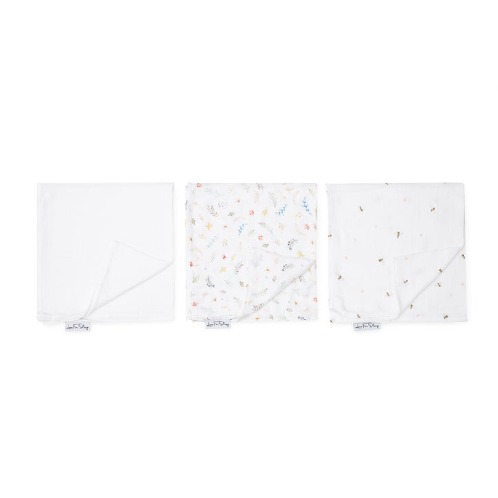 Love For Sleep baby Bamboo Muslin Squares Bamboo Muslin Squares (3-Pack) – Soft Baby Swaddle Cloths