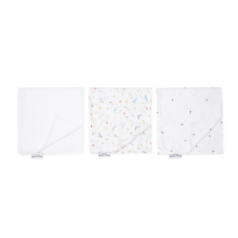Love For Sleep baby Bamboo Muslin Squares Bamboo Muslin Squares (3-Pack) – Soft Baby Swaddle Cloths