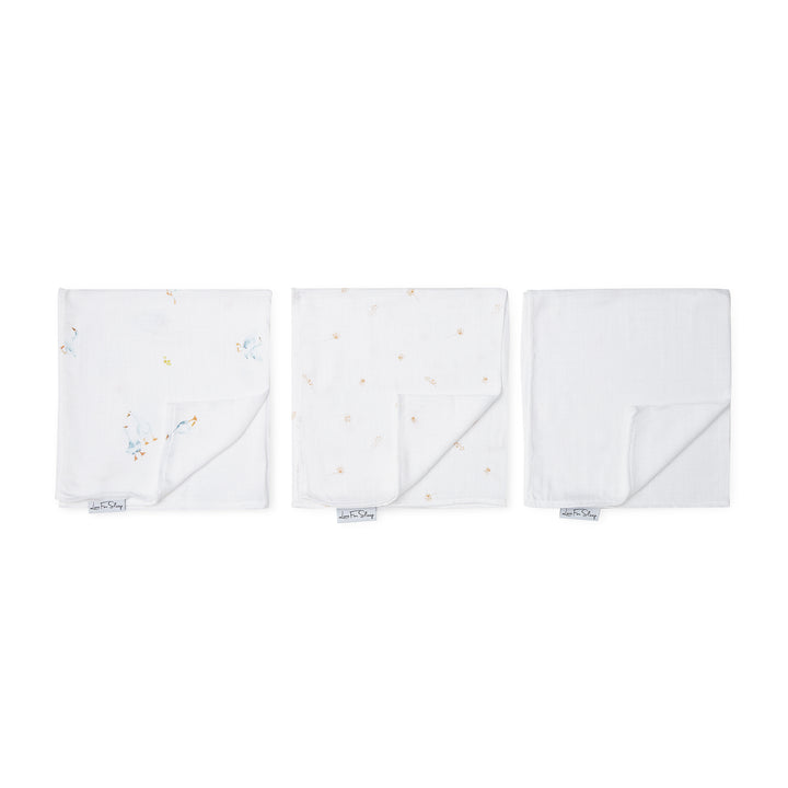 Love For Sleep baby Bamboo Muslin Squares Bamboo Muslin Squares (3-Pack) – Soft Baby Swaddle Cloths