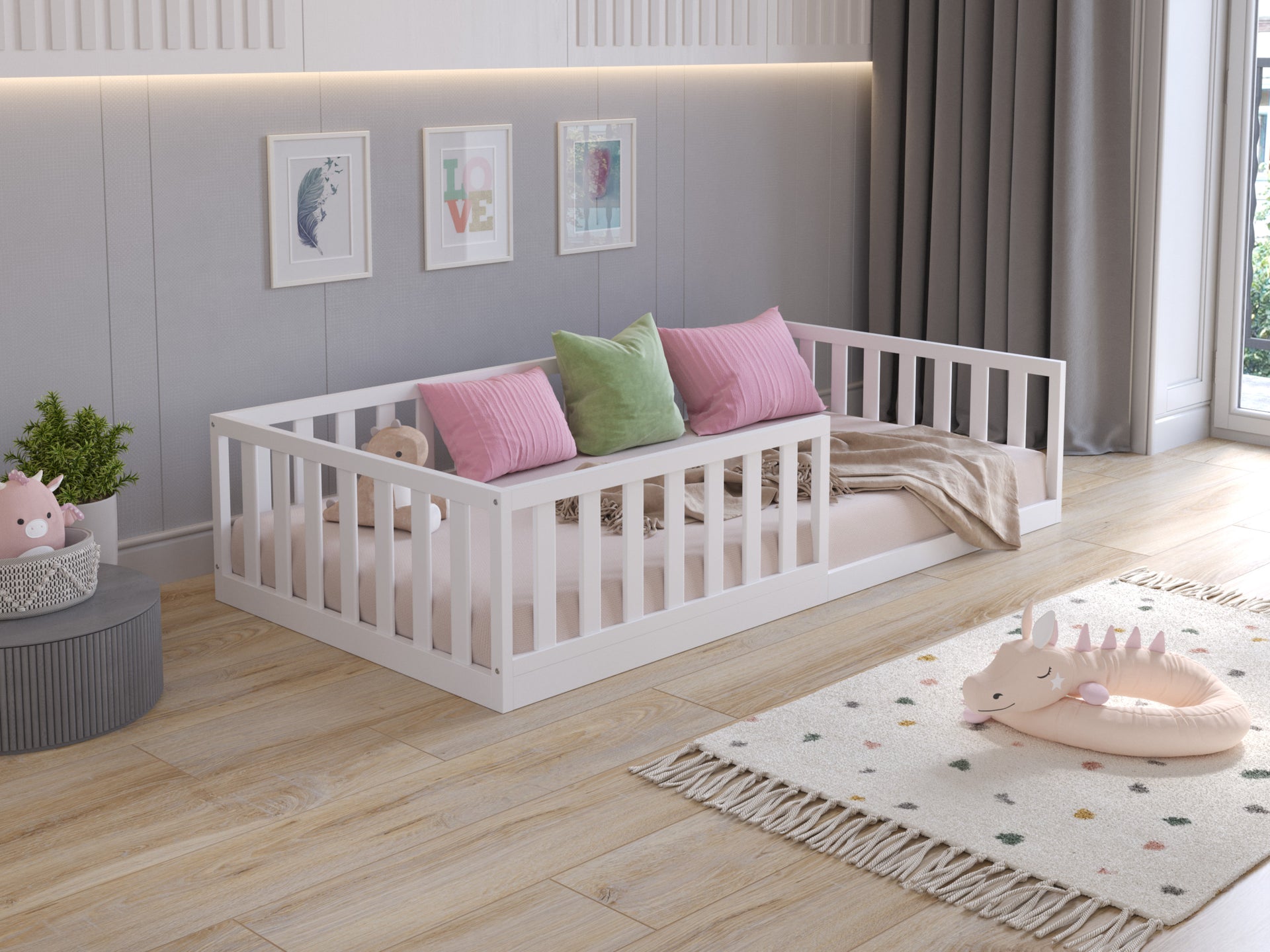 Lit junior bébé Love For Sleep Blanc Lit junior FLORENCE 160x80cm