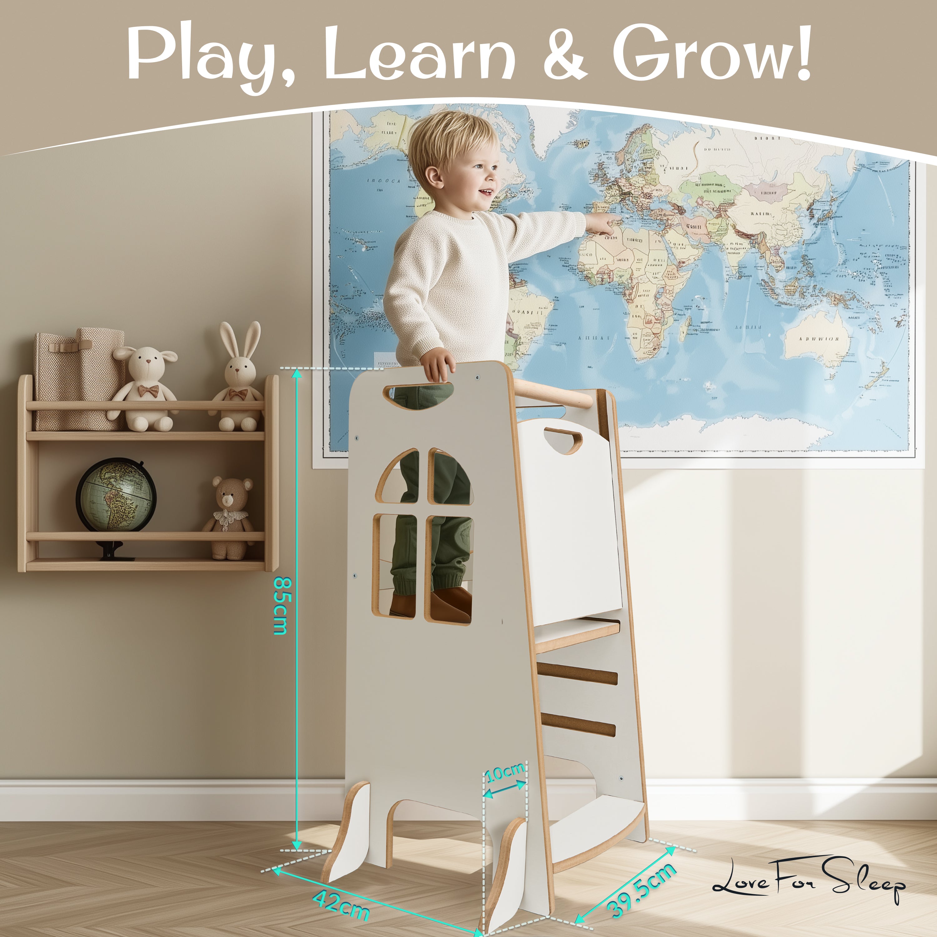 Love For Sleep baby Kitchen Helper Montessori Learning Tower – Adjustable Wooden Kitchen Step Stool for Toddlers | House Design