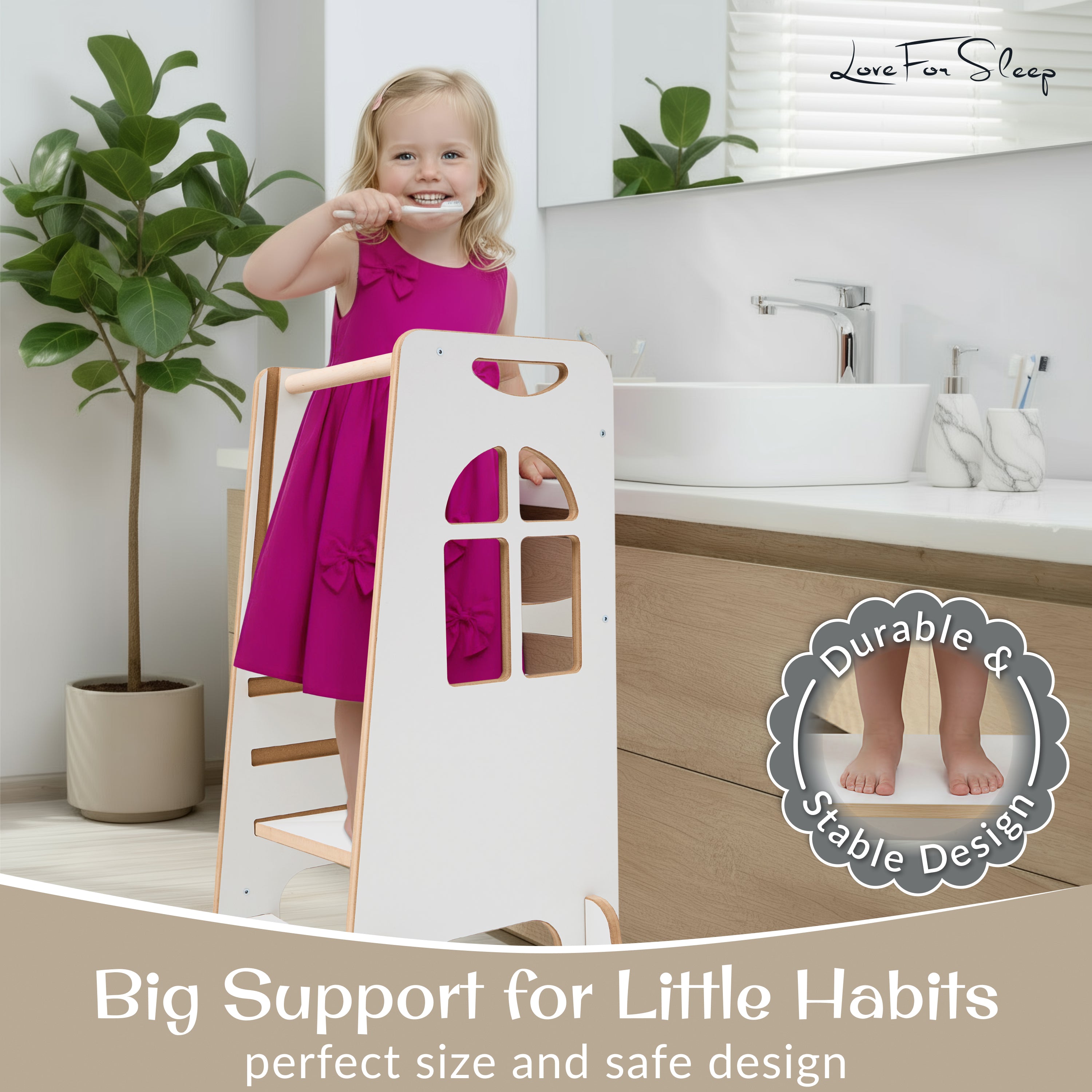 Love For Sleep baby Kitchen Helper Montessori Learning Tower – Adjustable Wooden Kitchen Step Stool for Toddlers | House Design