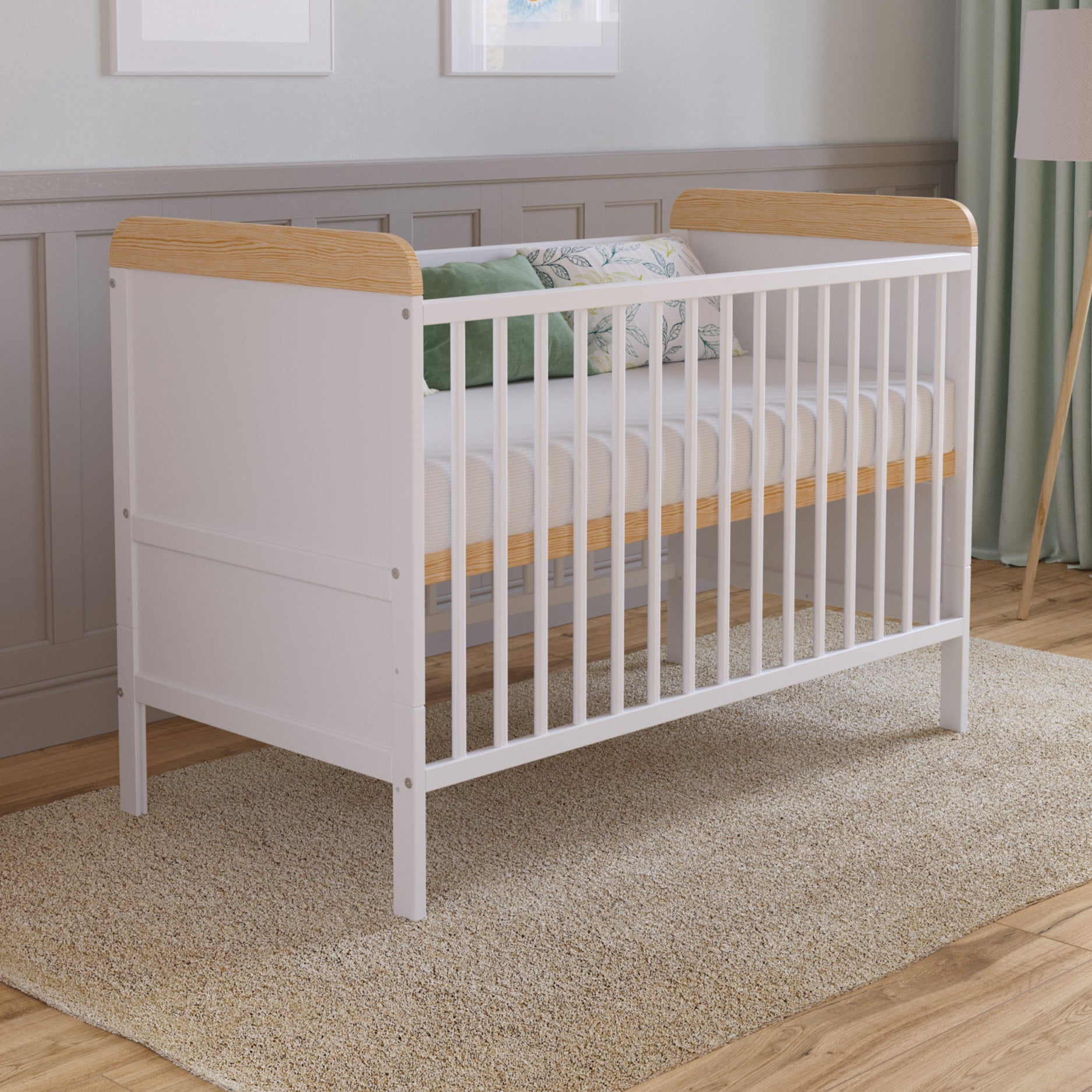 Lit bébé Love For Sleep Lit bébé LEVI en pin blanc 120x60cm