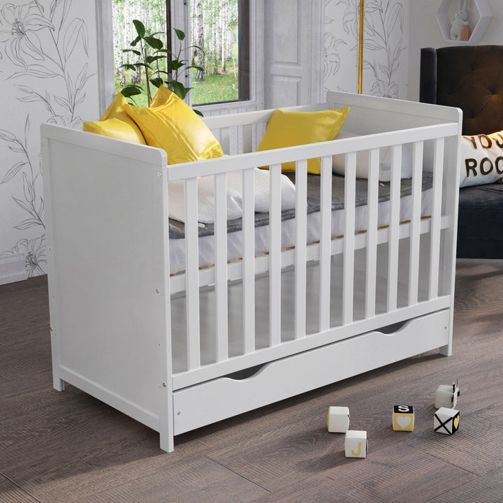 Lit bébé Love For Sleep Blanc Lit bébé MATILDA 120x60cm avec tiroir