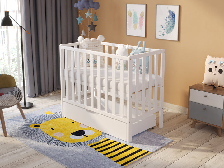 Lit bébé compact Love For Sleep PARIS Lit compact 100x50cm avec tiroir et matelas