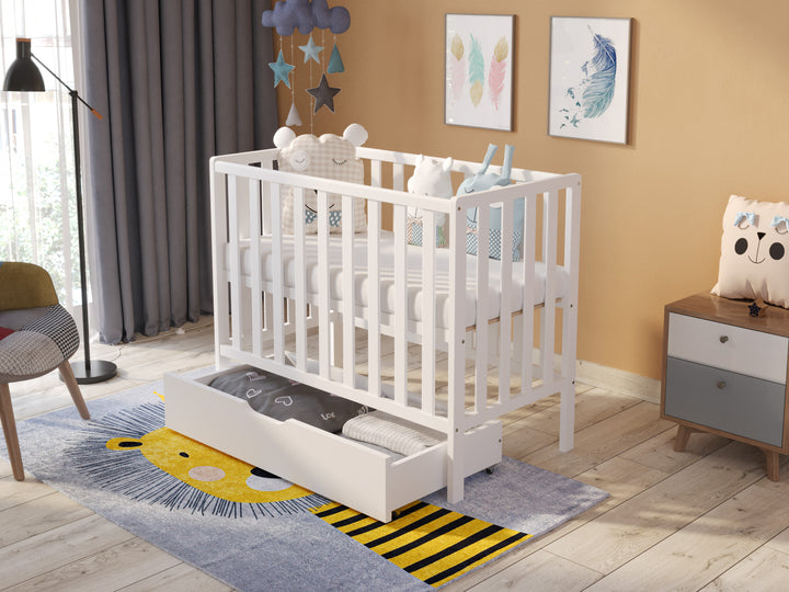Lit bébé compact Love For Sleep PARIS Lit compact 100x50cm avec tiroir et matelas