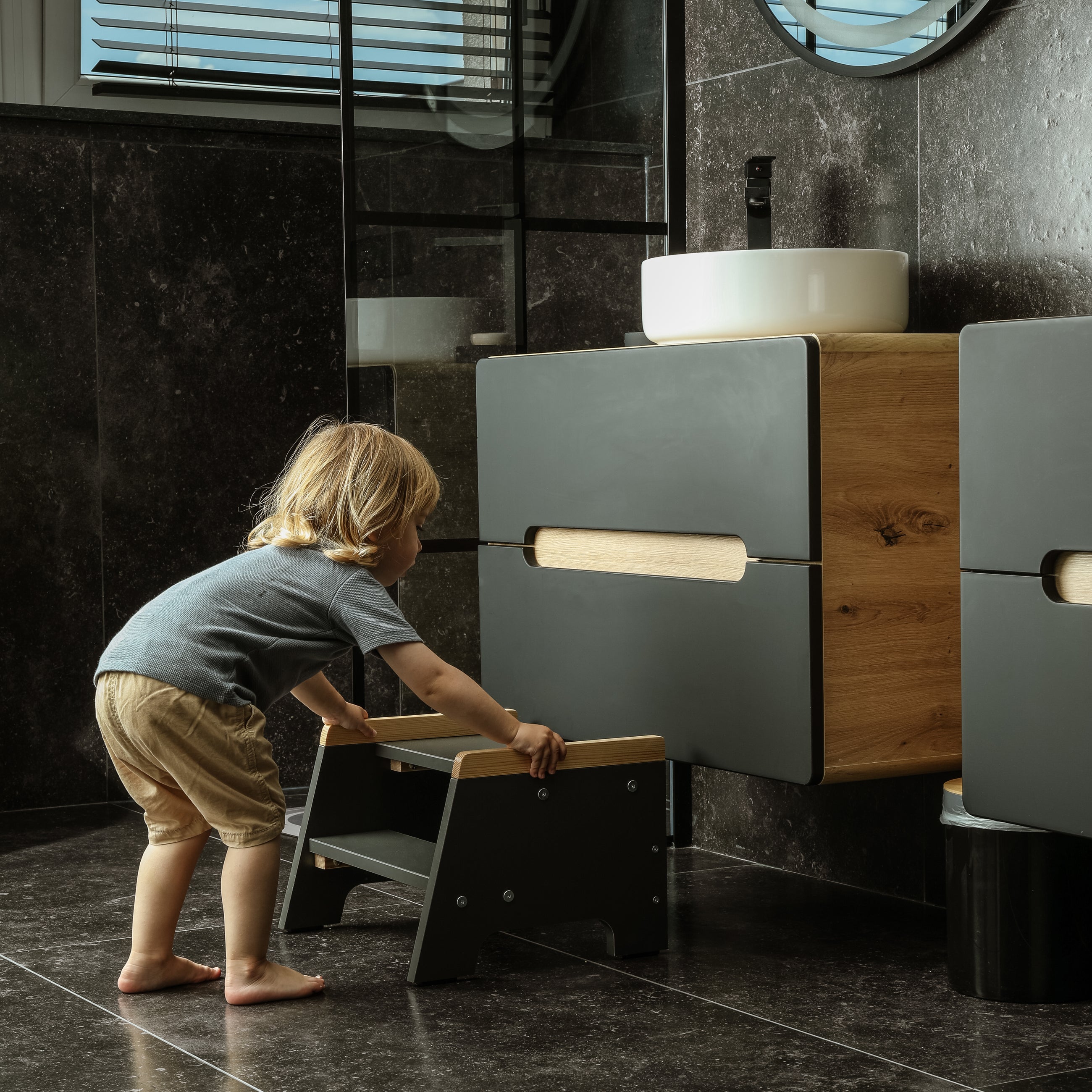 Love For Sleep baby Kitchen Helper Escabeau Montessori – Escabeau réglable en bois pour tout-petit | Étape Nordique