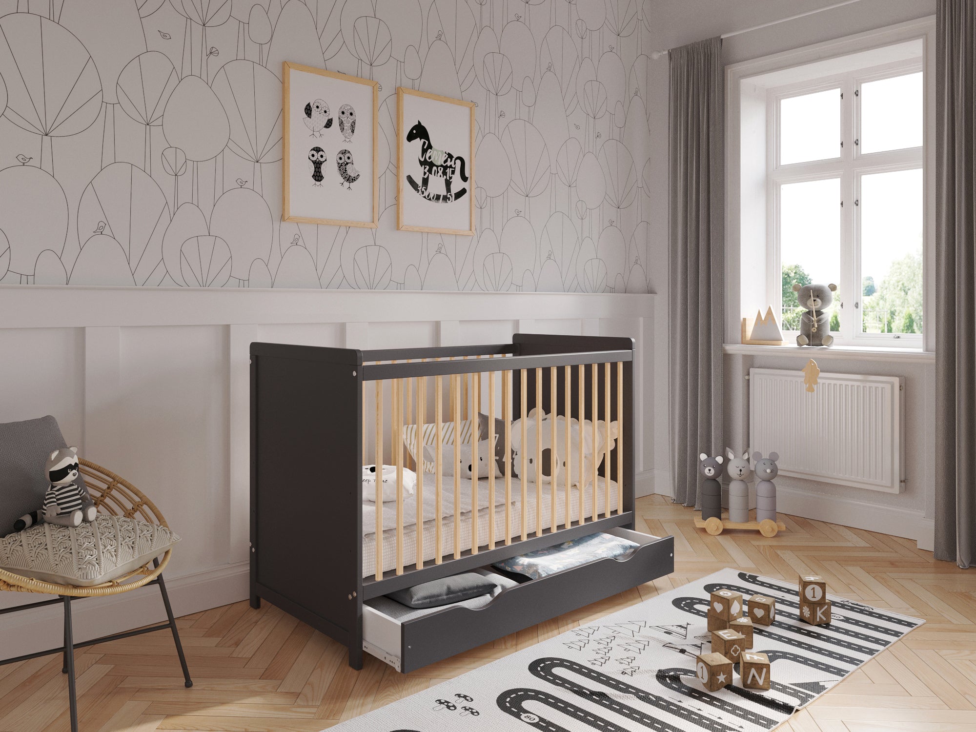 Lit bébé Love For Sleep TOKYO Lit bébé 120x60cm avec tiroir