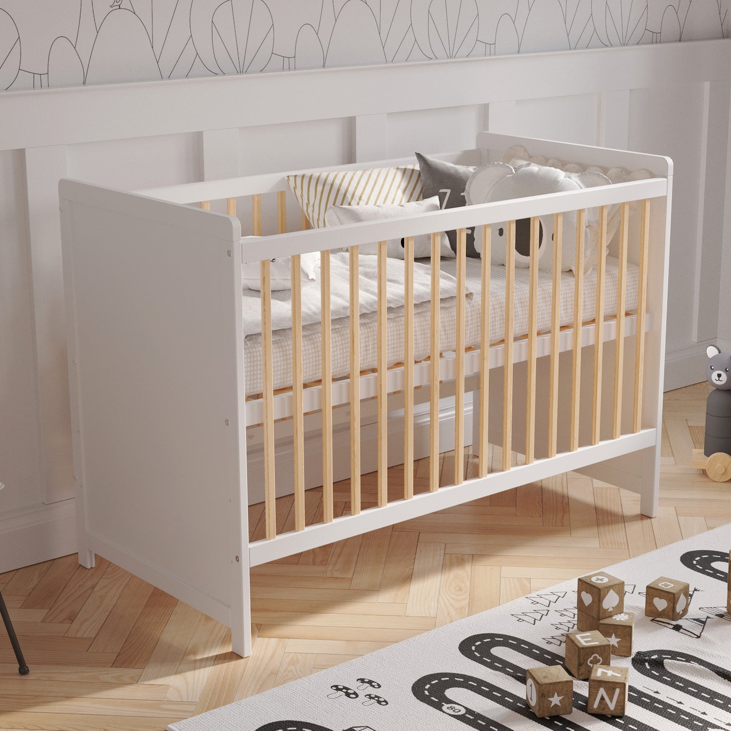 Lit bébé Love For Sleep en pin blanc TOKYO Lit bébé 120x60cm