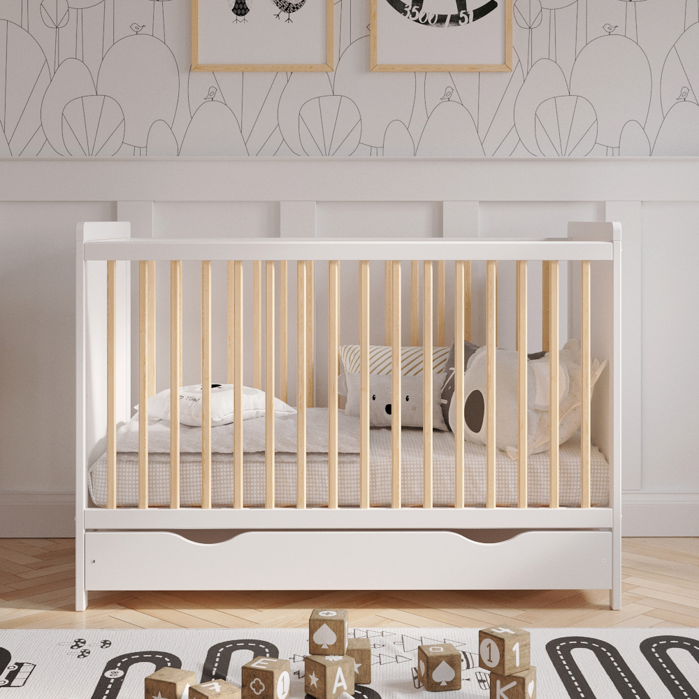 Love For Sleep baby Cot Bed TOKYO Cot Bed 120x60cm with Drawer