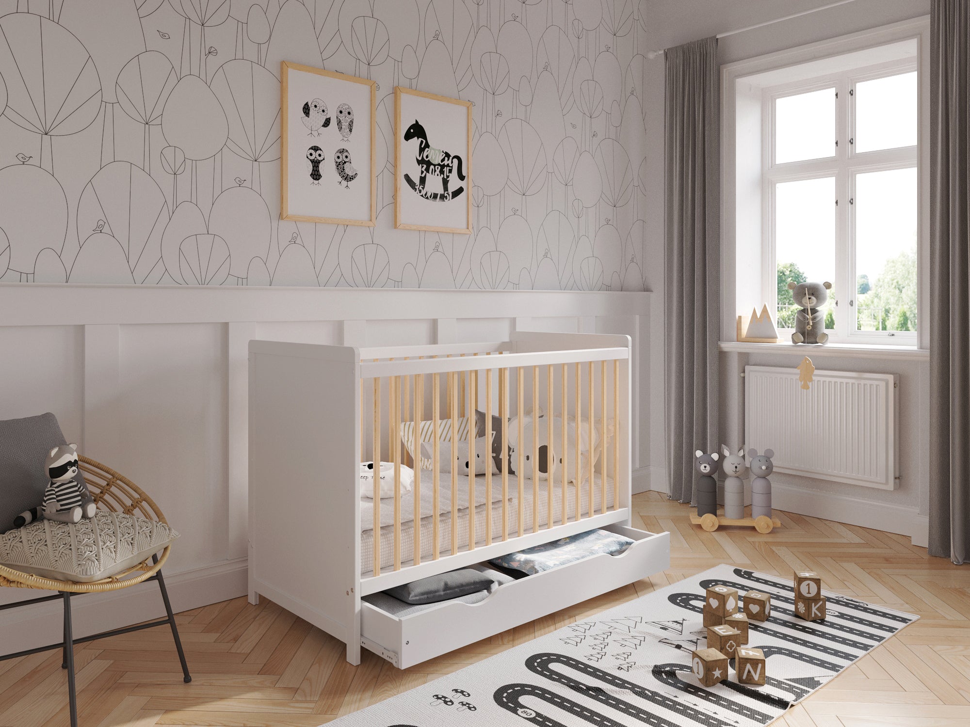 Love For Sleep baby Cot Bed TOKYO Cot Bed 120x60cm with Drawer