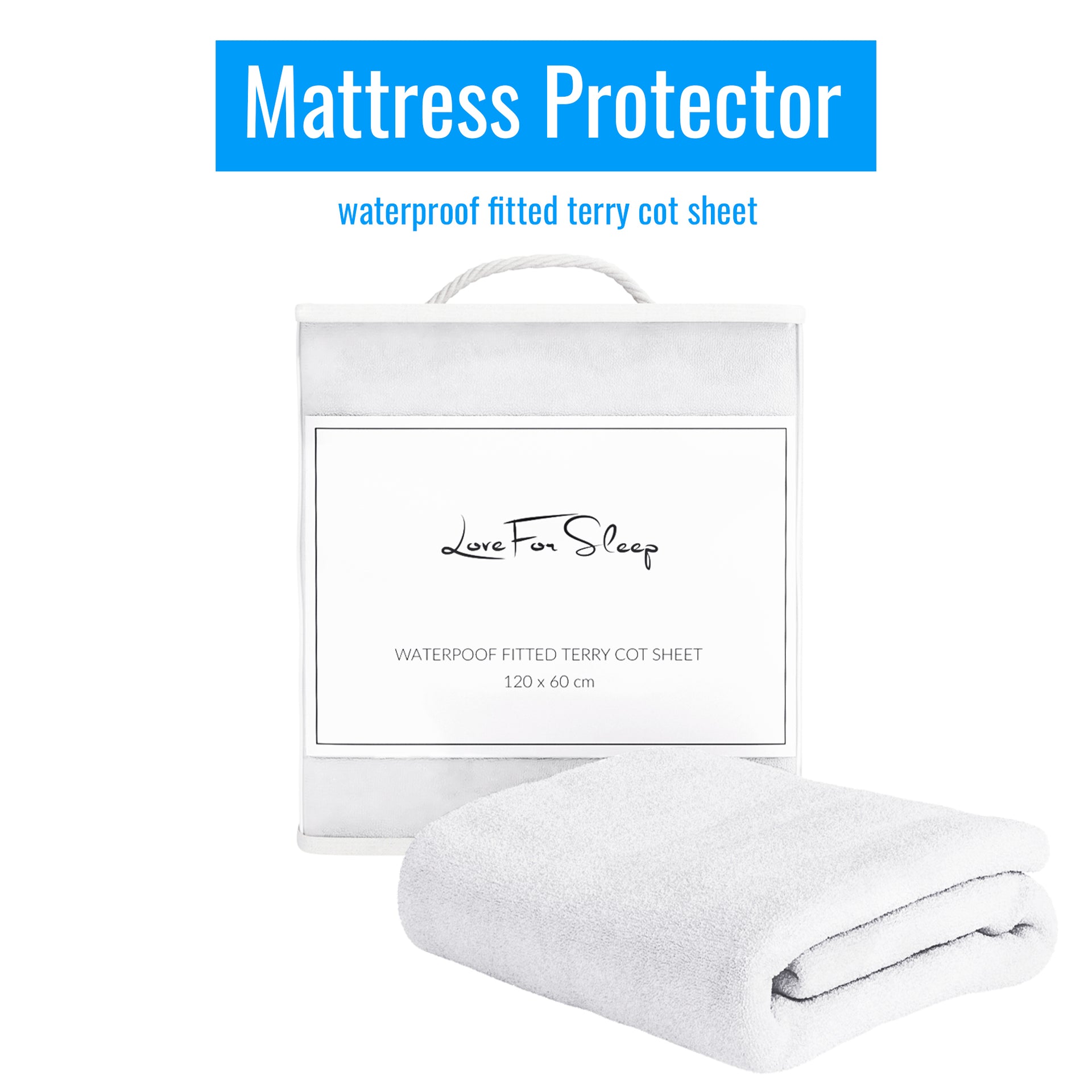 Love For Sleep Protège-matelas imperméable pour bébé - Drap-housse en coton éponge