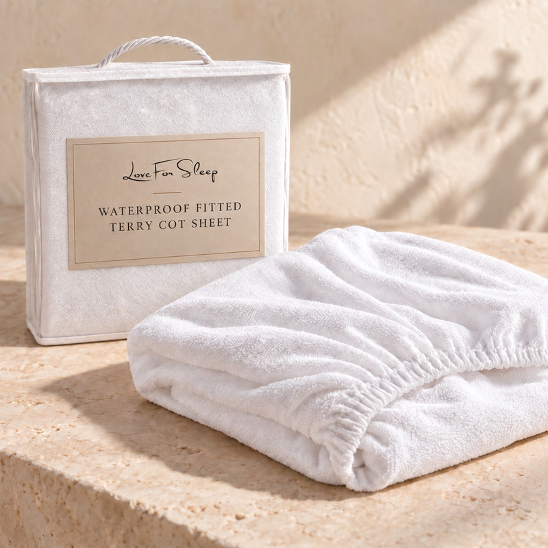 Lot De 2 Draps-Housses Imperméables En Coton Éponge Pour Lit Bébé